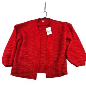 NWT Zyia Active Petra Cardigan Red Women's Size XL Heavy Knit Sweater
